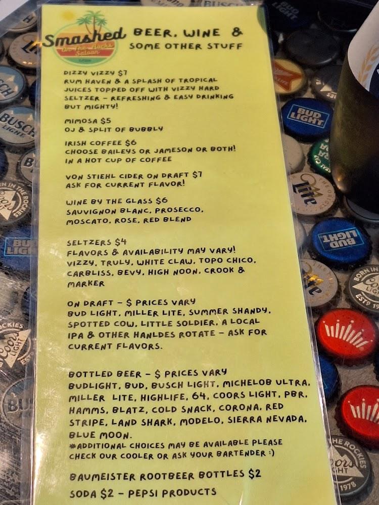 Smashed on the Rocks Menu image 2